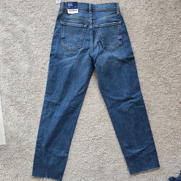 Old Navy Women's Straight Leg Jeans - Blue - Picture 5 of 5